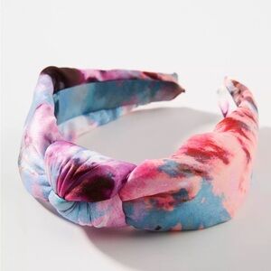 Anthropologie Kachel Pink and Blue Tie-Dye Headband